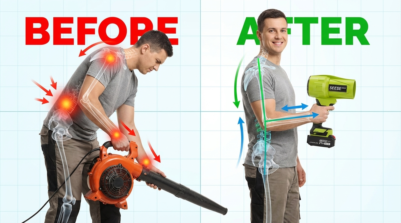 Doctor recommending ergonomic yard tools for pain relief